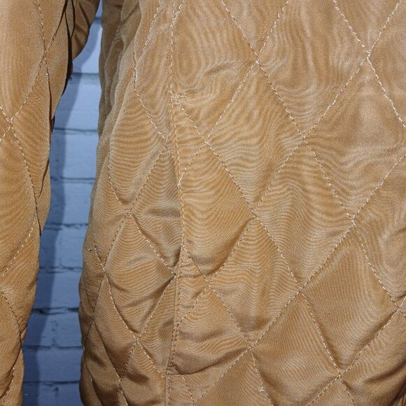 WOMENS JORDAN BLUE LABEL CAMEL COLOR QUILTED JACKET, SIZE SMALL, LIKE NEW - Picture 3 of 6